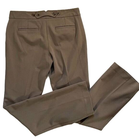 Express Editor Taupe/Beige/Neutral  Straight Leg Trousers Mid Rise, Slim, 8R - Picture 2 of 15